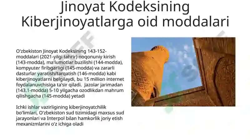 Oʻzbekistonda axborot xavfsizligining manaviy va huquqiy asoslari 5