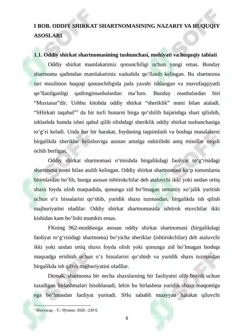 ODDIY SHIRKAT SHARTNOMASINI FUQAROLIK-HUQUQIY TARTIBGA SOLISHNING OʻZIGA XOS XUSUSIYATLARI 5