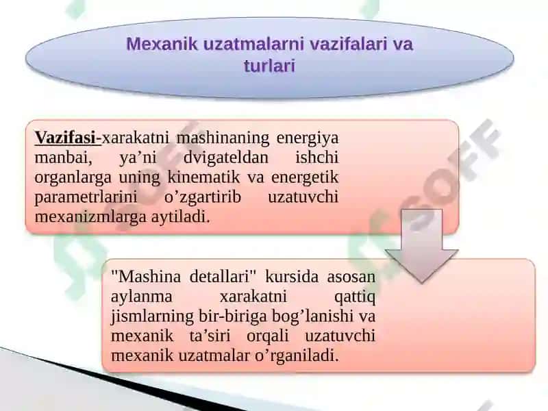 Mexanikuzatmalarning turlari va ishlatilish sohalari 5