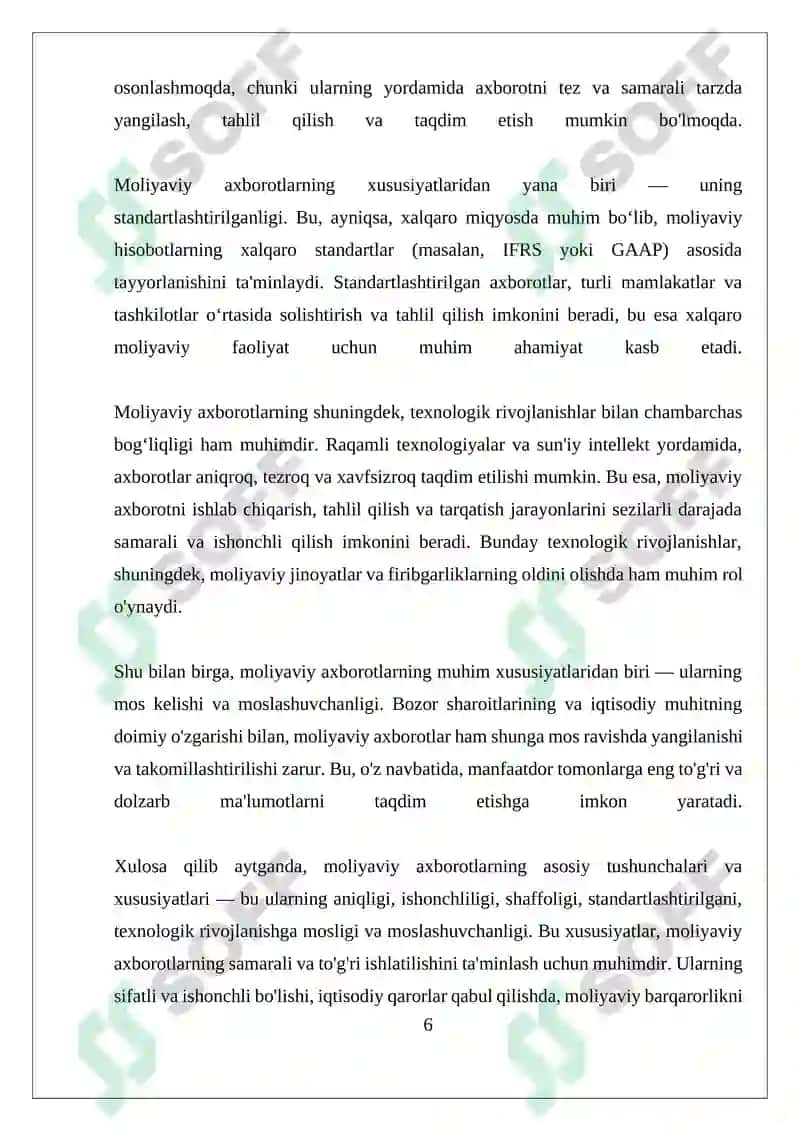Moliyaviy axborotlarning amaliy qo'llanilishi va iqtisodiy ta'siri 6