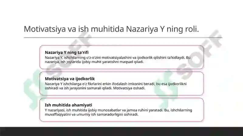 D Makgregorning X va Y nazariyasi 6