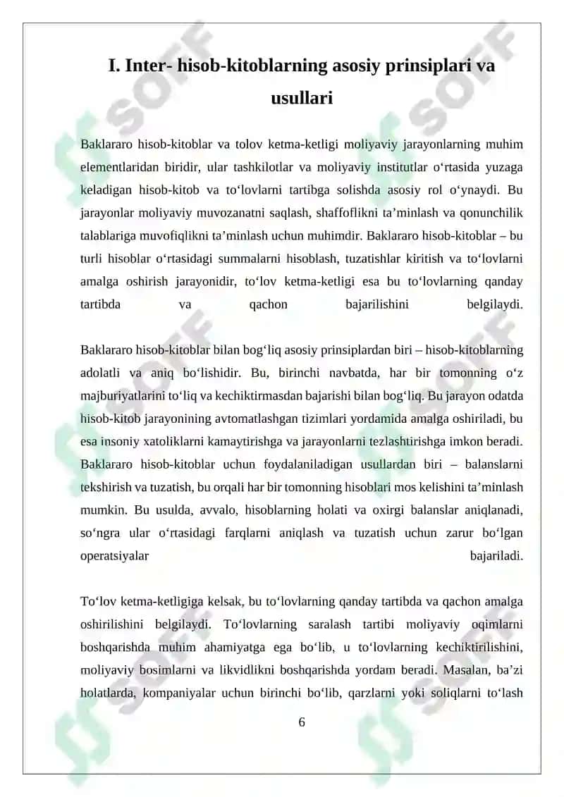 Banklararo hisob-kitoblar va to'lov ketma-ketligi 6