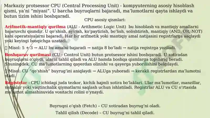 Kompyuterning texnik va dasturiy ta’minoti 6