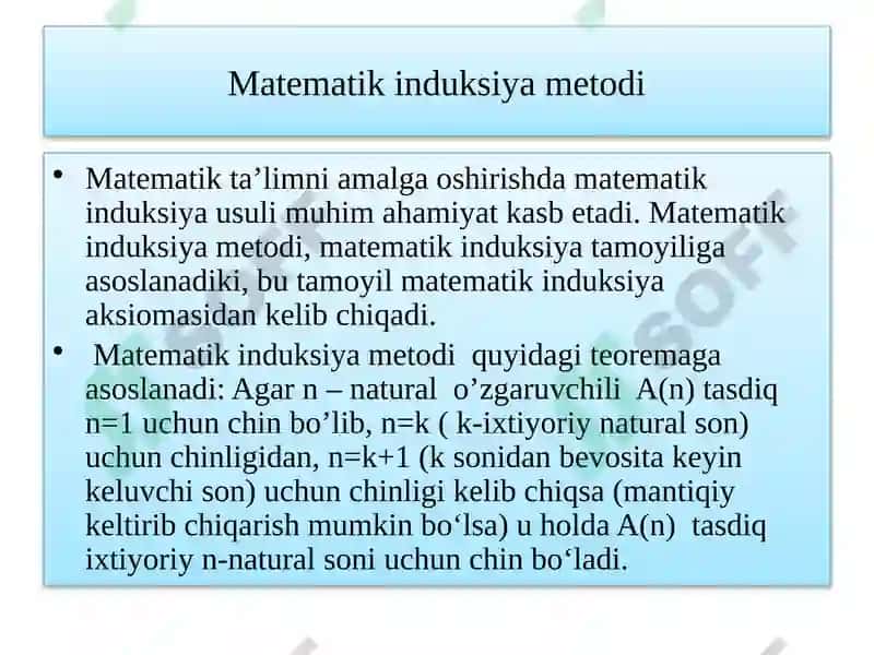 Matematika o‘qitishda hulosachiqarish shakllari va didaktik tamojlar 6