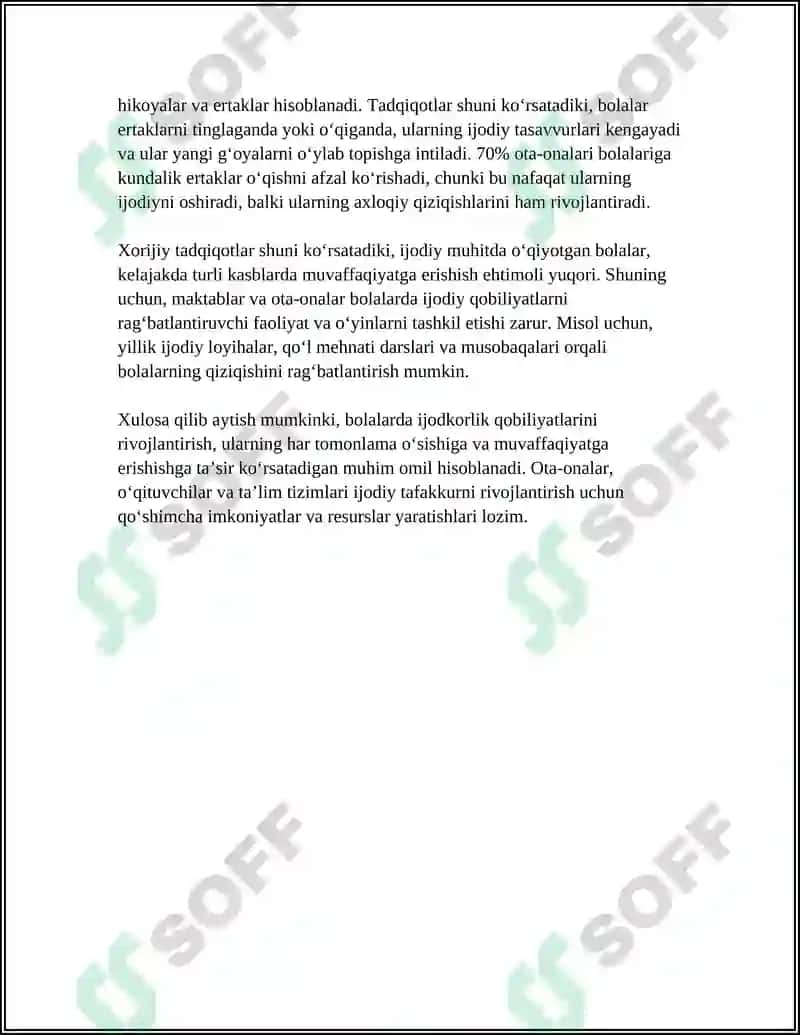 BOLALARNI HAR TOMONLAMA RIVOJLANTIRISHDA IJODIY FAOLIYATINING AHAMIYATI 6