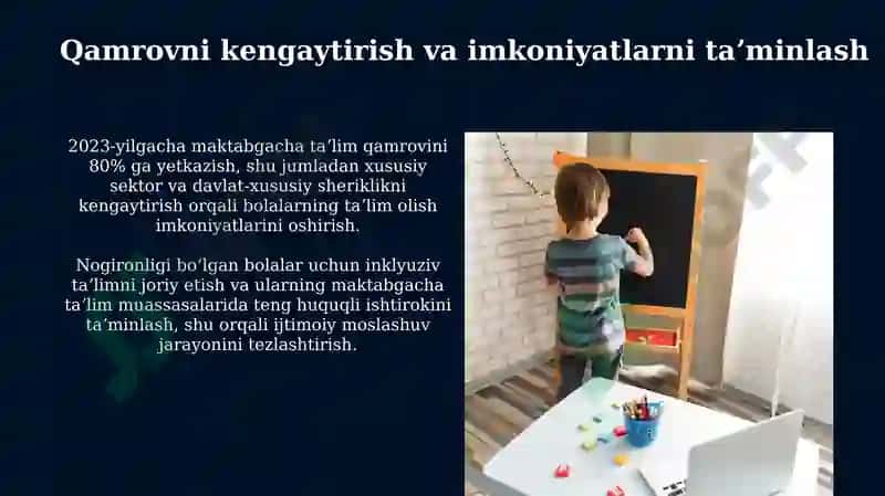Maktabgacha taʼlim tizimini rivojlantirishning ustuvor yoʻnalishlari 6