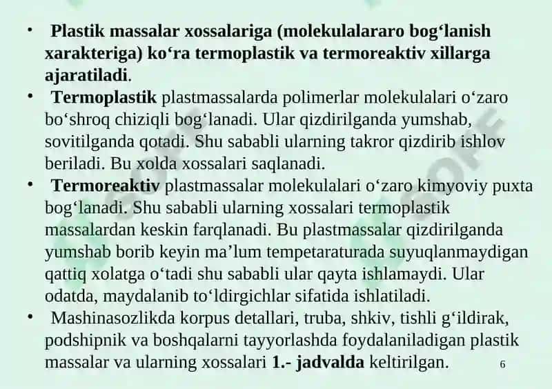 METALLMAS MATERIALLAR 6