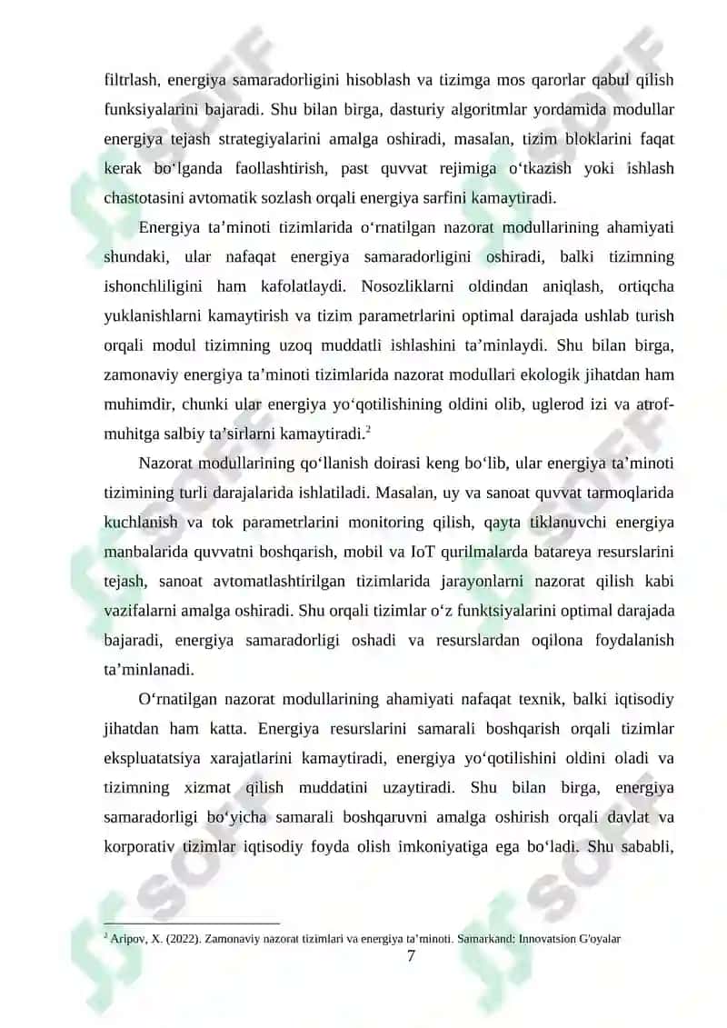 ENERGIYA TA’MINOTI TIZIMLARIDA O‘RNATILGAN NAZORAT MODULLARI 6