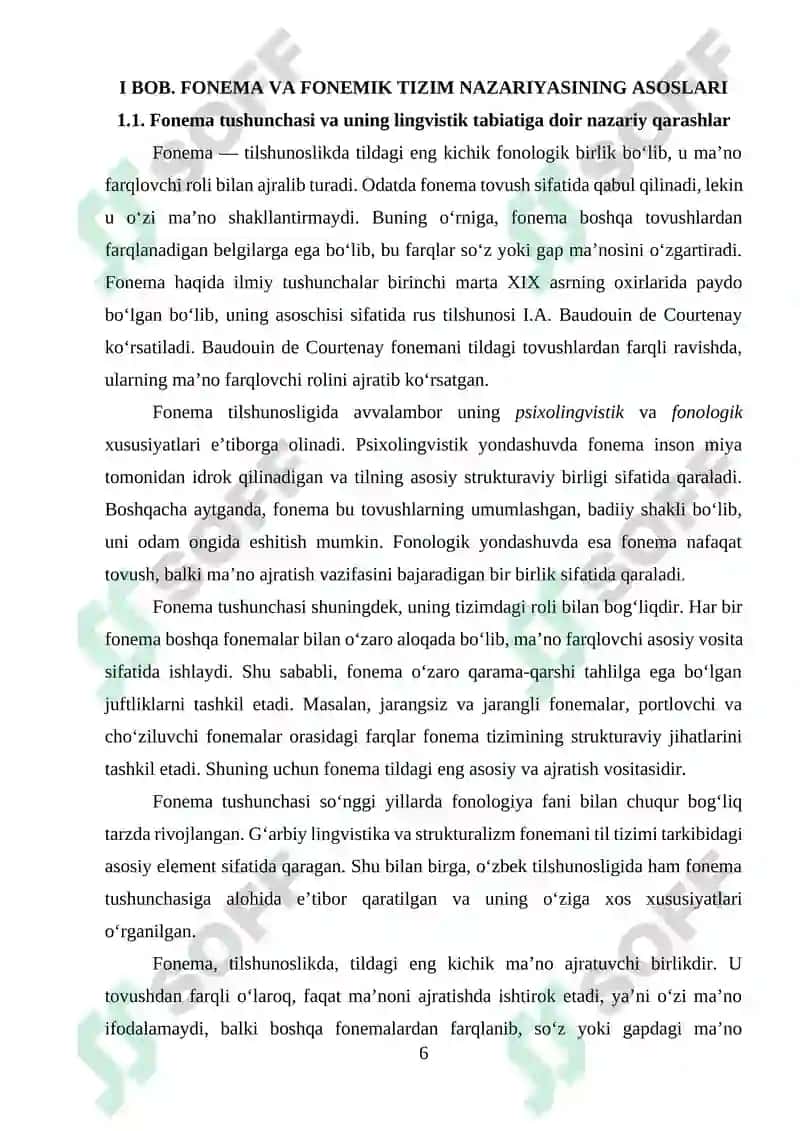 O‘zbek tilida fonemalarning integral va differensial beldilari 6