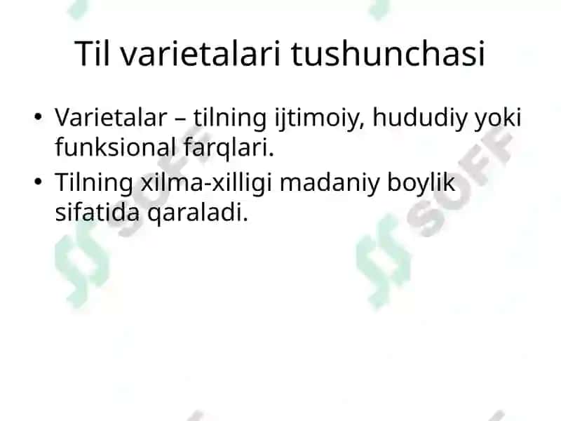 Tilning turlari (Varietylari) 6