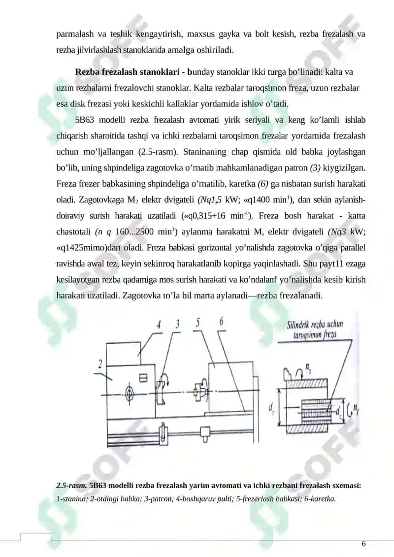 Rezba xosil qiluvchi asboblarning har xil ko`rinishlari va asosiy konstruktiv elementlari 6