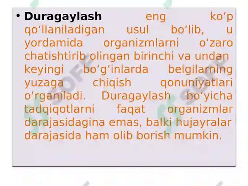 Umumiy genetika.Irsiyat vao‘zgaruvchanlik qonuniyatlari 6