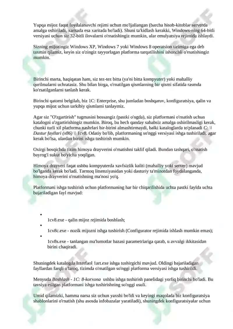 1C buxgalteriya dasturlash tizimidan foydalanish texnologiyasi 6