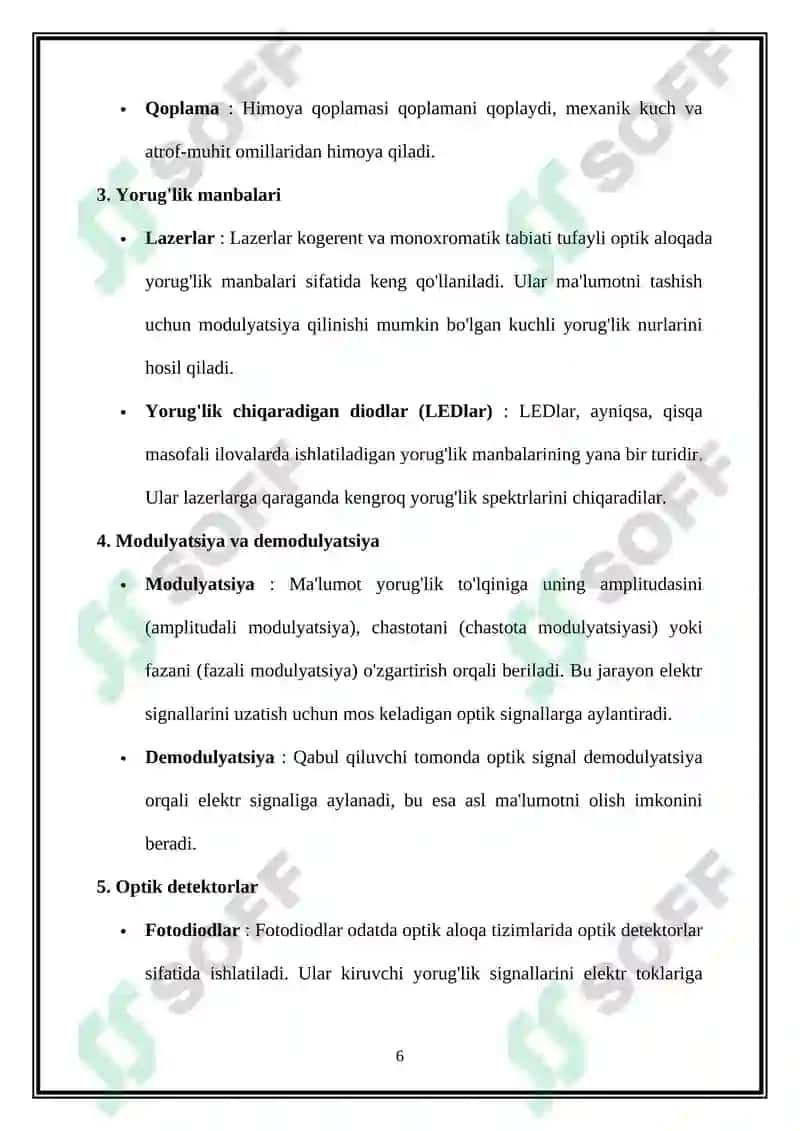 Optik aloqa tizimlari va tarmoqlarining xolati va rivojlanish istiqbollari 6