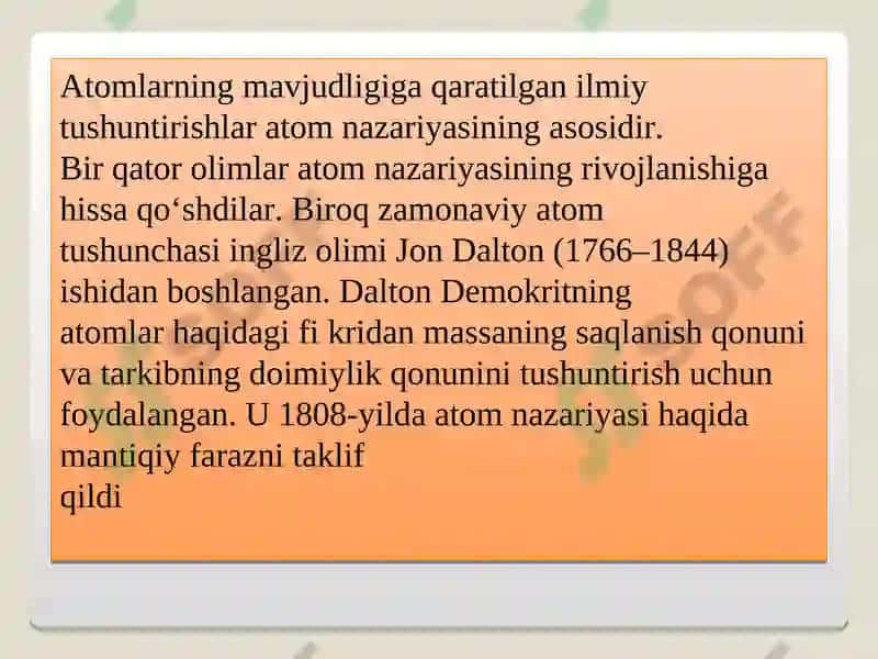 ATOM TUZILISHI MAVZUSINI O’QITISH METODIKASI 6