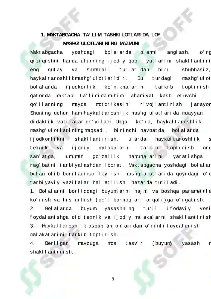 Maktabgacha taʼlim tashkilotlarida loy ishi mashgʻulotlari 6