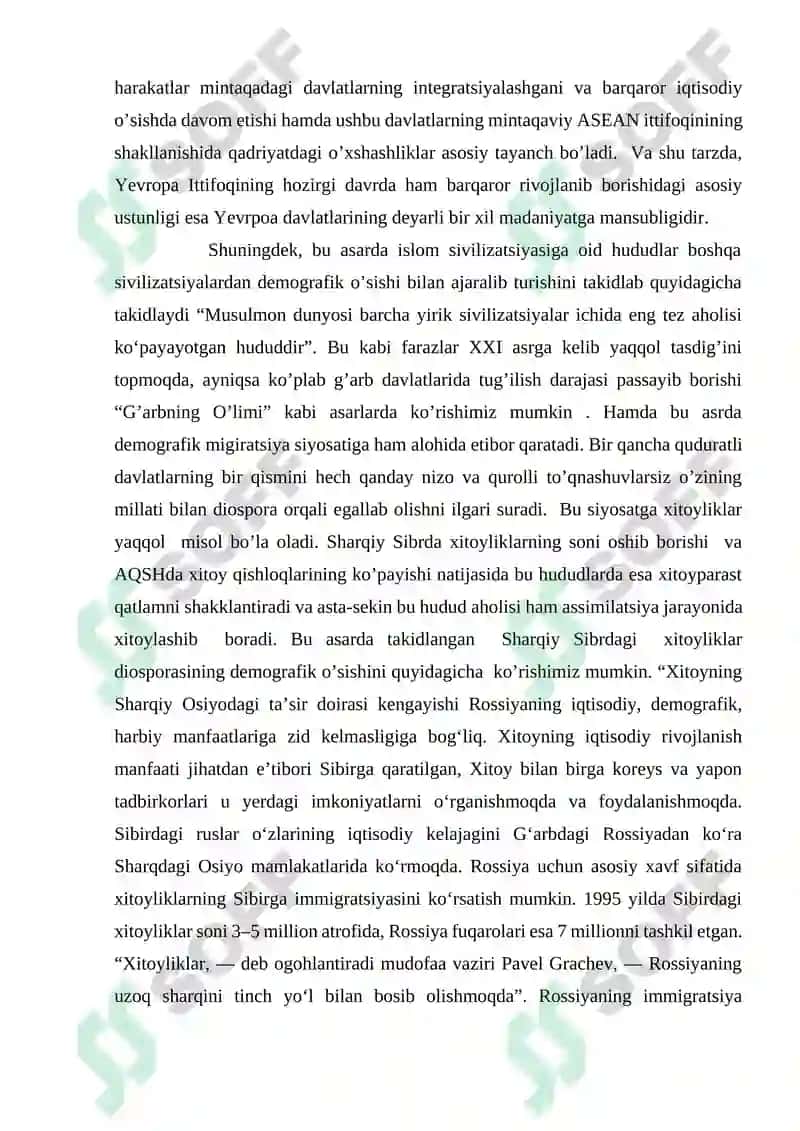 Samuel Fillips Hantingtonning “Sivilizatsiyalar to’qnashuvi” asari tahlili 6