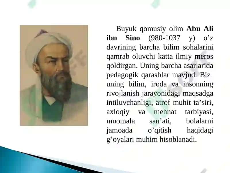 O’rta Osiyo qomusiy olimlarining ijtimoiy pedagogik g’oyalari 6