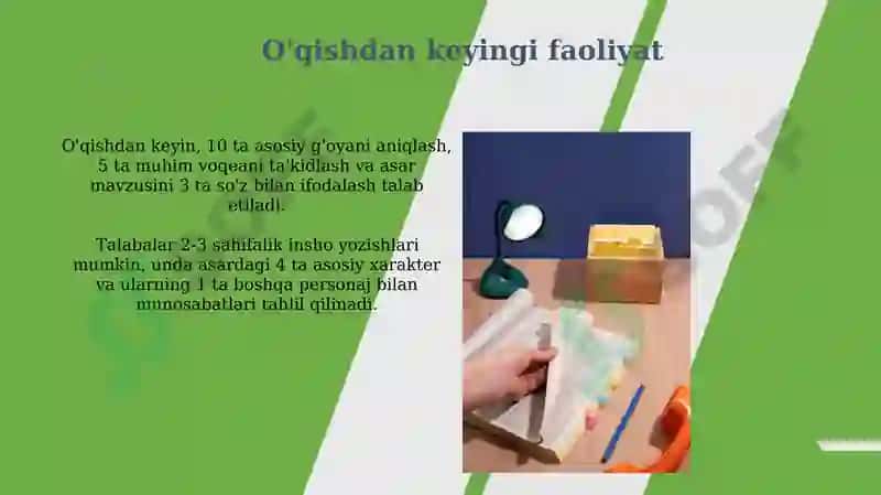 Adabiy matn bilan ishlash bosqichlari 6