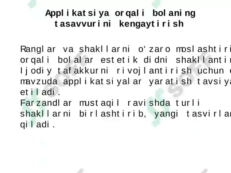 IJODIY QOBILIYATLARINI SHAKLLANTIRISHDA APPLIKATSIYANING OʻRNI 6