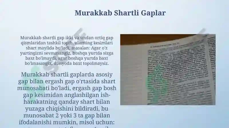 Ergashgan qo'shma gaplar va uning turlari 6
