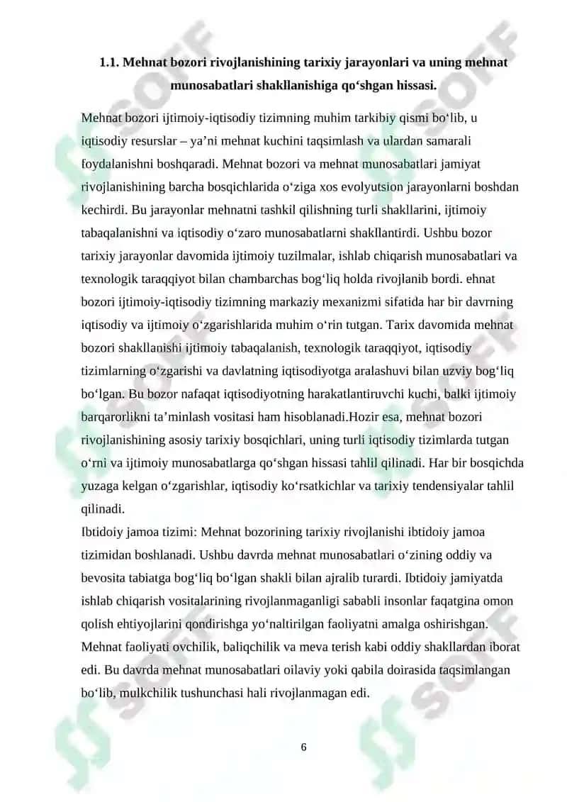 Oʻzbekiston  Respublikasida mehnat bozorining shakllanishi va ishsizlikning oʻziga xos xususiyatlari 6
