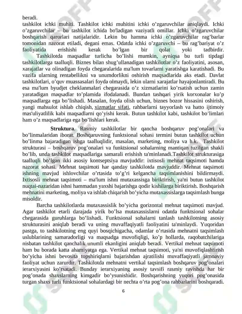 Tashkilot xodimlari ish rejimini nazorat qiluvchi tizim 6