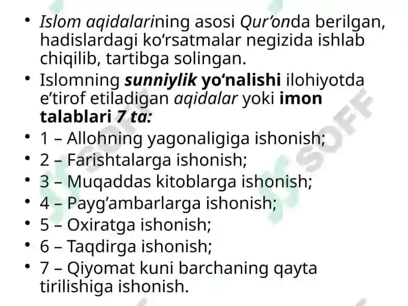 Islomdinining aqidaviyyo’nalishlari va maktablari 6
