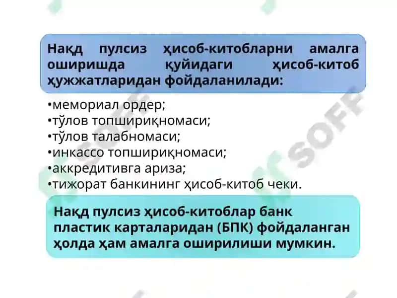 Нақд пулсиз ҳисоб-китоблар ҳисоби 6