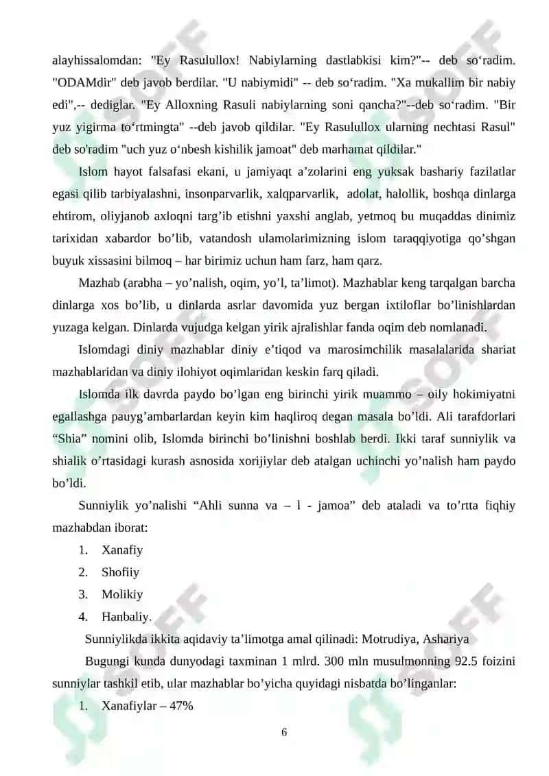 Nabi payg'ambarlar tarixi 6