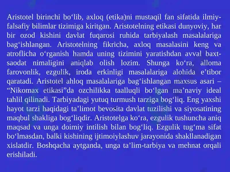 Aristotelning poetika asaridagi masalalarning asl mohiyatini ochib berish 6