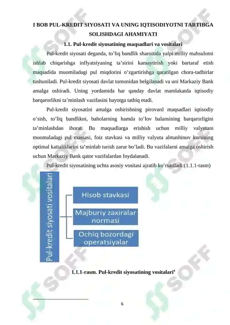 "PUL-KREDIT SIYOSATINING MAQSADLARI VA VOSITALARI" 6