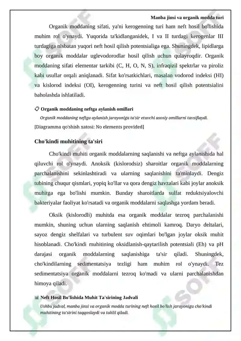 Organik moddalarning neftga aylanish omilari 6