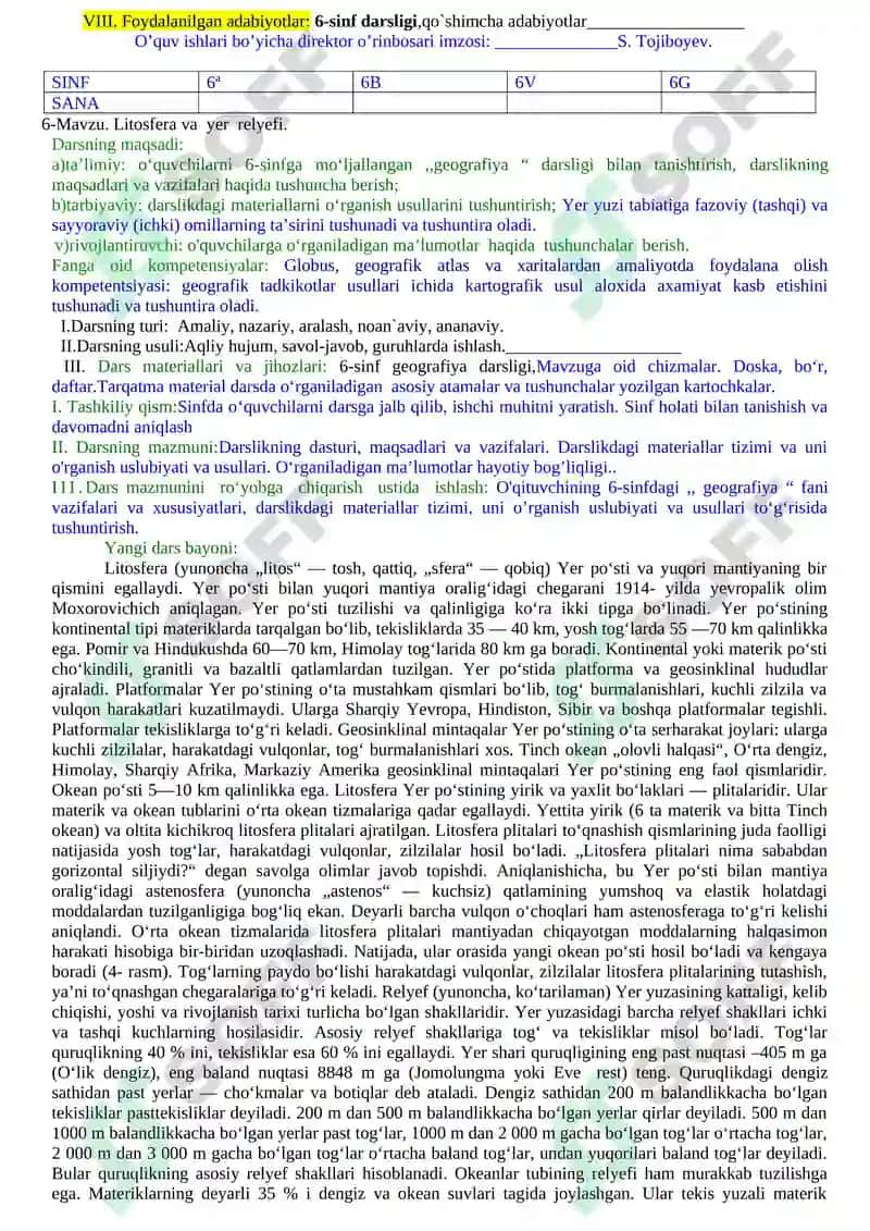 Kirish Materiklar va okeanlar tabiiy geografiyasi kursi 6