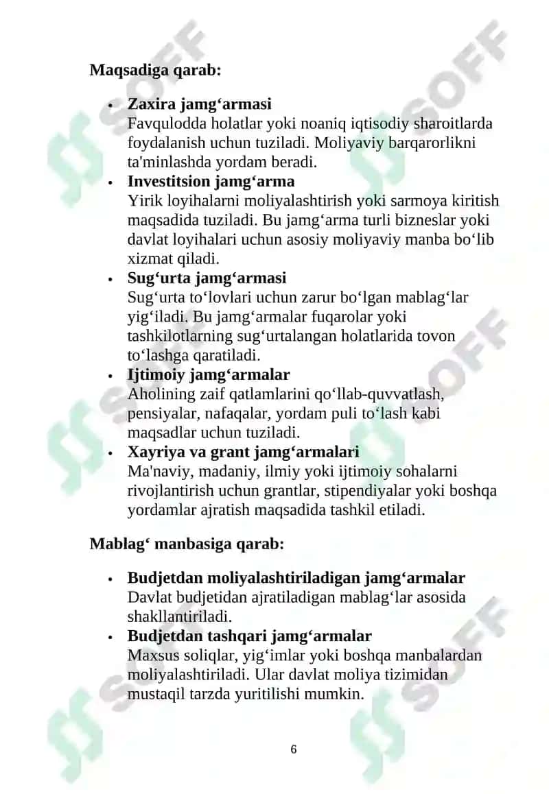 Jamg'arma va uning hajmiga tasir etuvchi omillar 6