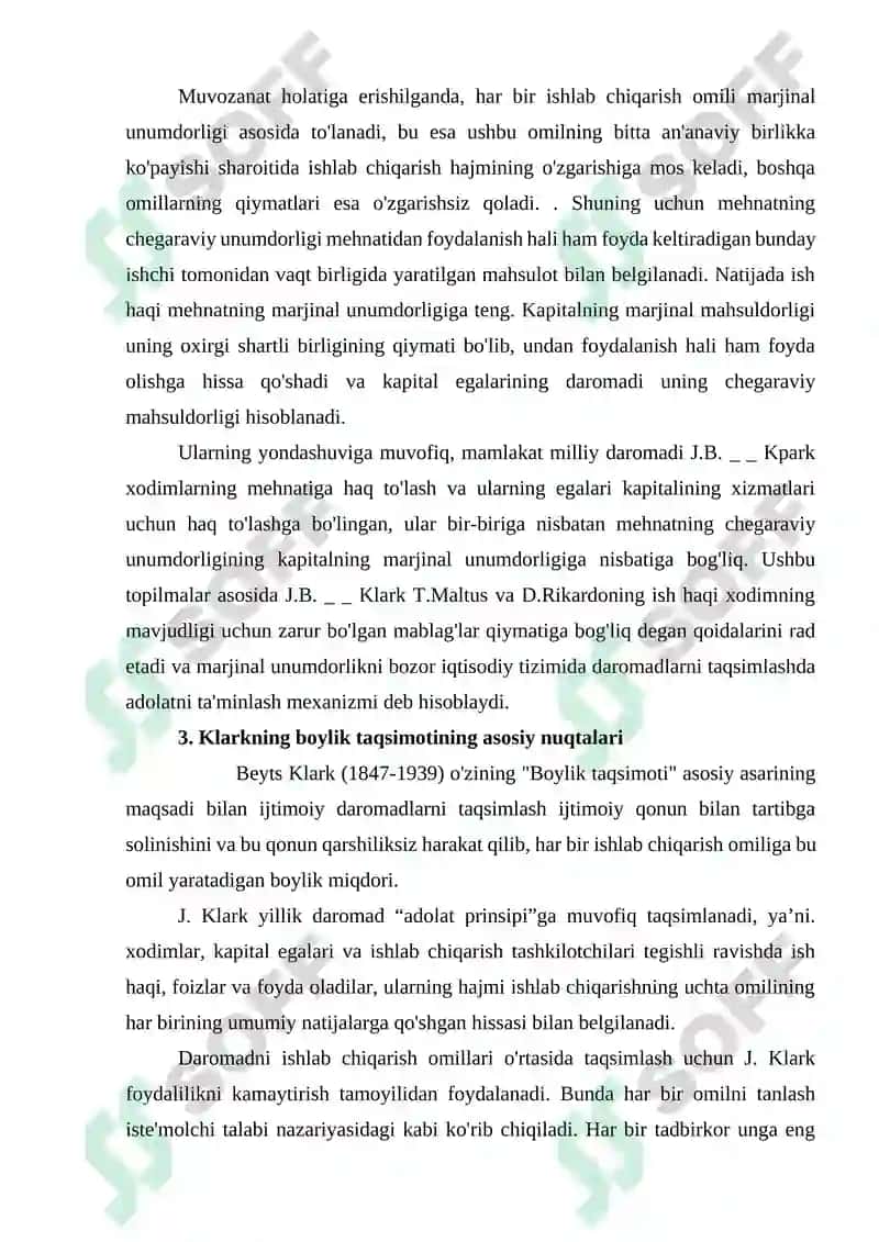 J.B. Klarkning iqtisod nazariyalari 6