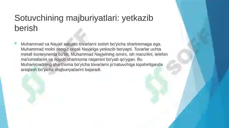 Sotuvchivaxaridorning majburiyatlari va ikkala si umumiy qoidalar 6