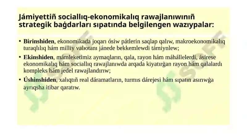 Ózbekstan Respublikasın jáne de rawajlandırıw boyınsha Háreketler strategiyası hám de Ózbekstan Respublikası Prezidenti bayanatlarında ózin-ózi bánt etiw, kábaǵallıqtı qısqarttırıw máseleleri. 6