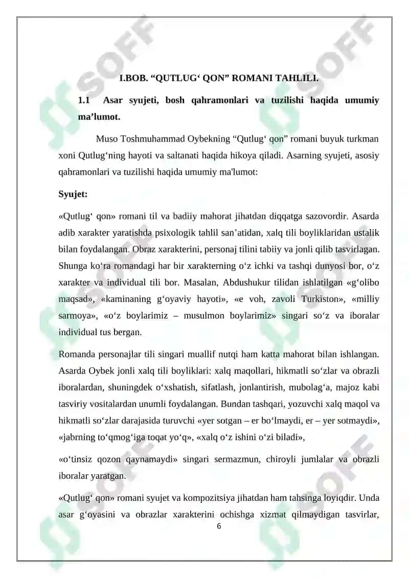 Qutlugʻ qon romanini o‘qitish 6