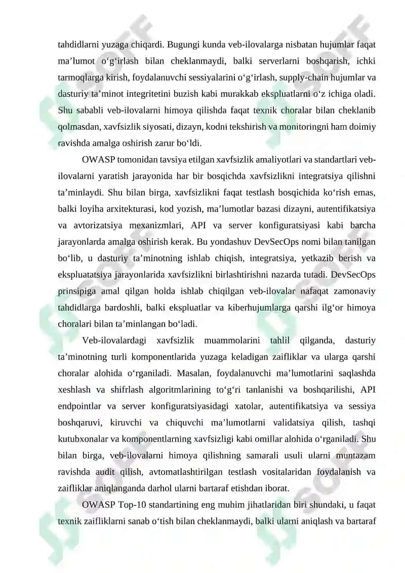 OWASP Top-10 asosida veb–ilovalardagi asosiy zaifliklar tahlili 6
