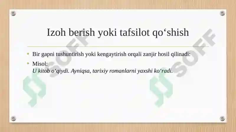 Gaplarning zanjirli bog‘lanishi 6