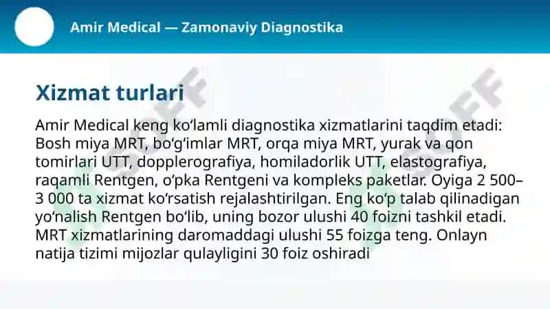 zamonaviy diagnostika klinikasi uchun marketing loyihasi 6