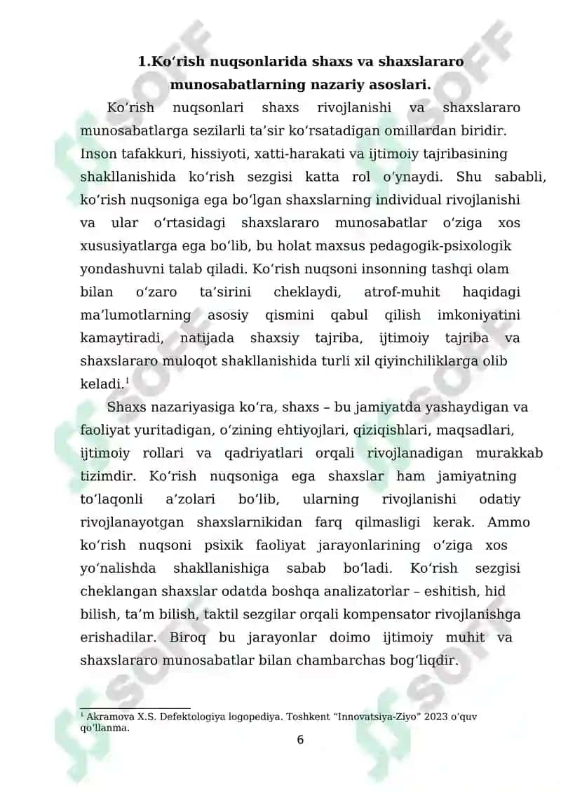 KO‘RISH NUQSONLARIDA SHAX VA SHAXSLARARO MUNOSABATLAR. 6