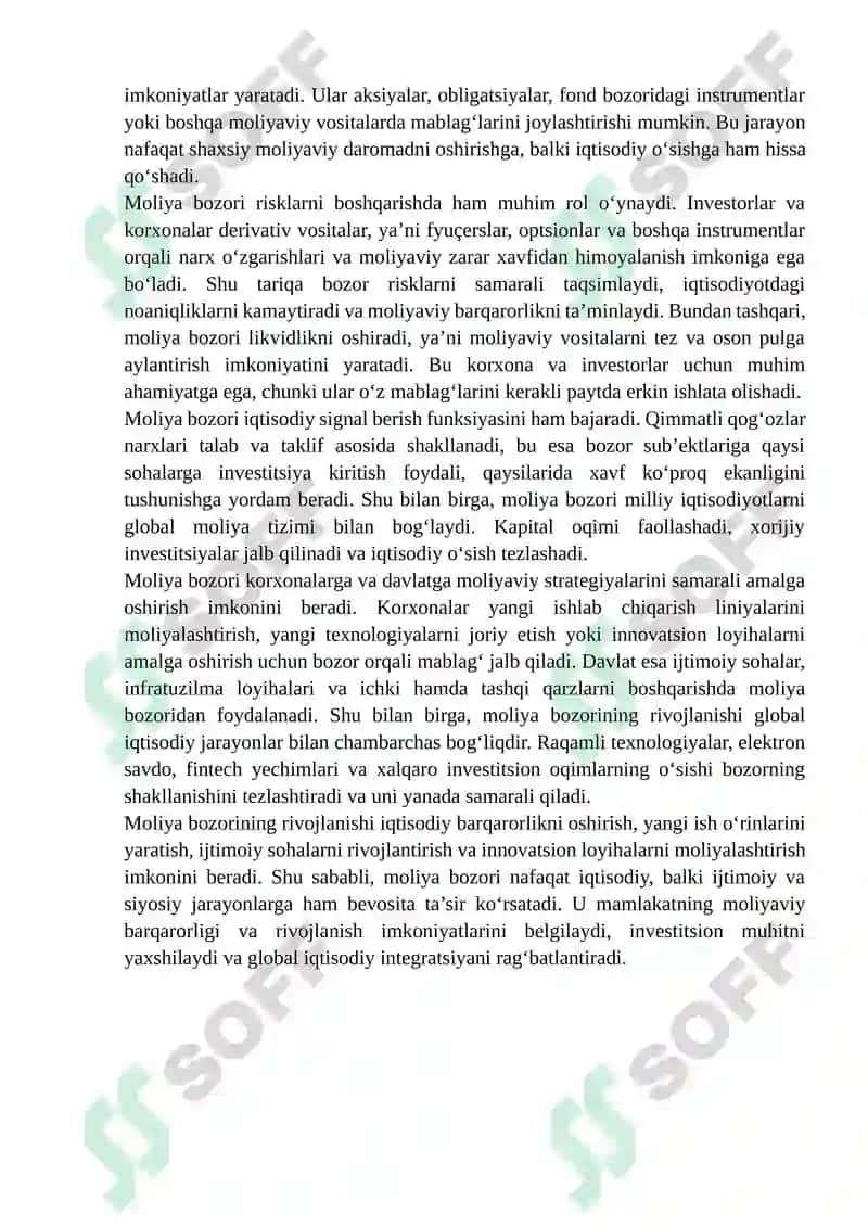 Moliya Bozorlari Rivojlanishning Tendensiyalari 6