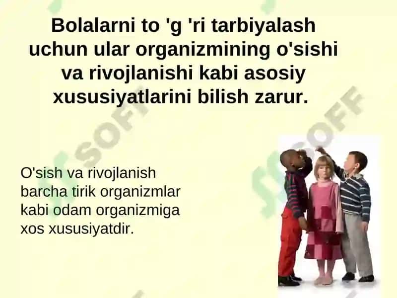 Bolalar va o’smirlar o’sishi va rivojlanishining umumiy qonuniyatlari 6