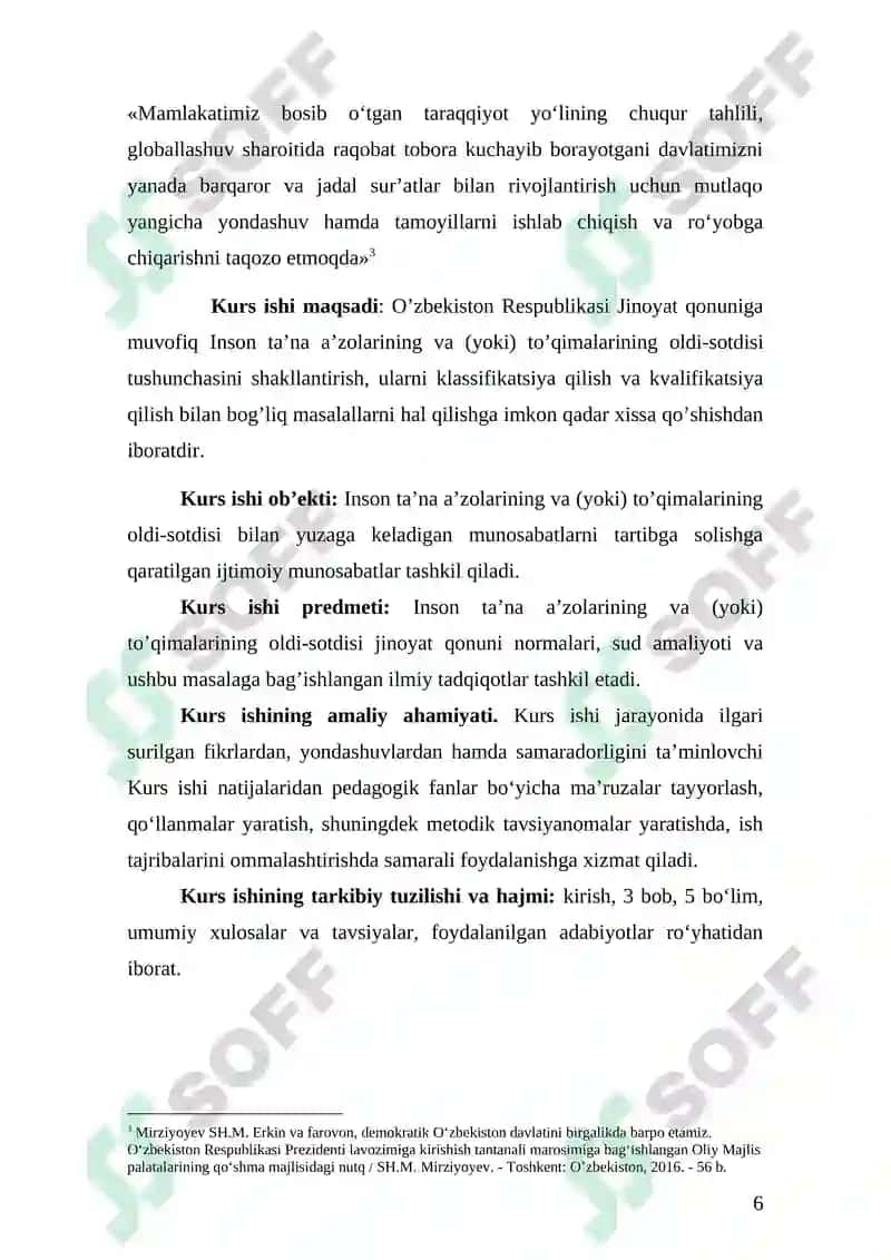 Inson ta’na a’zolarining va (yoki) to’qimalarining oldi-sotdisi 6