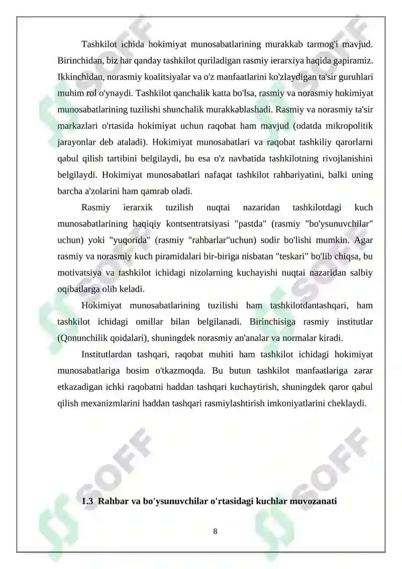 Tashkilot faoliyatida ishlatiladigan kuch va ta'sir turlari 6