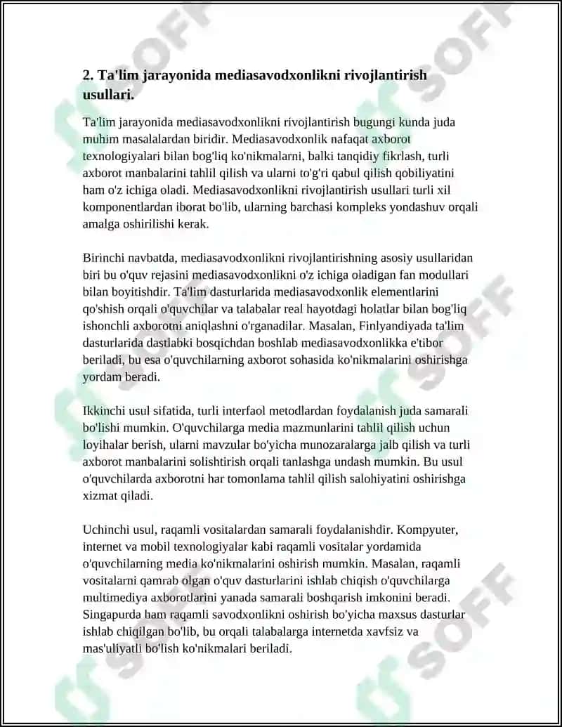 TA'LIMNI AXBOROTLASHTIRISH SHAROITIDA TALABALARDA MEDIASAVODXONLIKNI RIVOJLANTIRISH 6