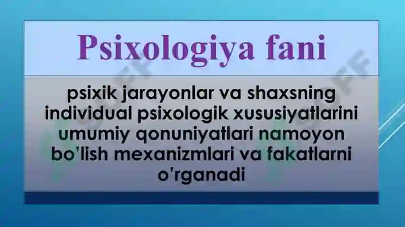 Psixologiya fanining predmeti va rivojlanish tarixi 6