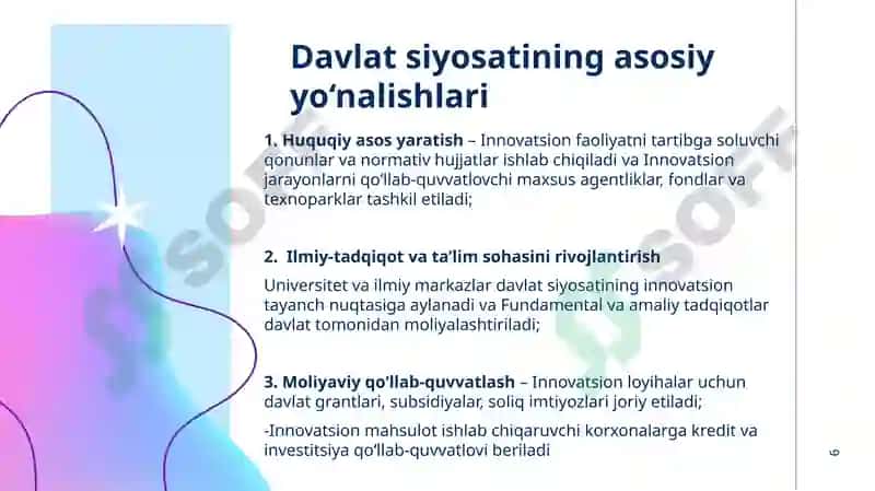 Milliy innovatsion tizimlar rivojlanishining xorijiy tajribalari 6
